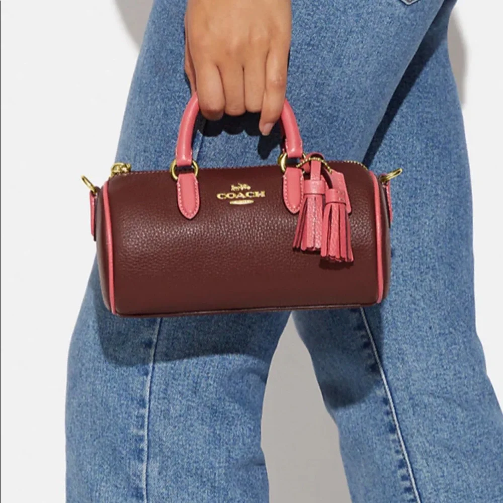 🔥SALE💥NWT‎ COACH CB876 LACEY CROSSBODY LEATHER SHOULDER BAG GOLD/WINE MULTI - Picture 5 of 10